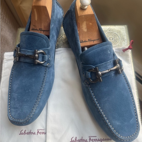 NWOT Salvatore Ferragamo Men's Blue Parigi Loafers - Picture 2 of 14